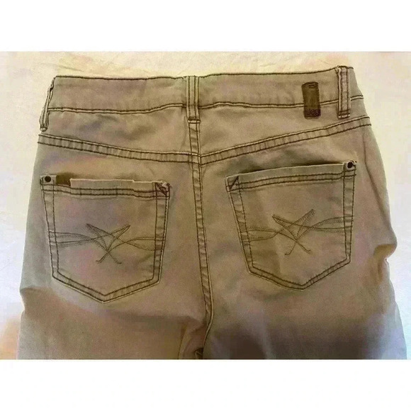 Jag Jeans Stretch Capris Tan Khaki Women’s Size 8 Ankle Cropped Cuffed - Picture 5 of 9